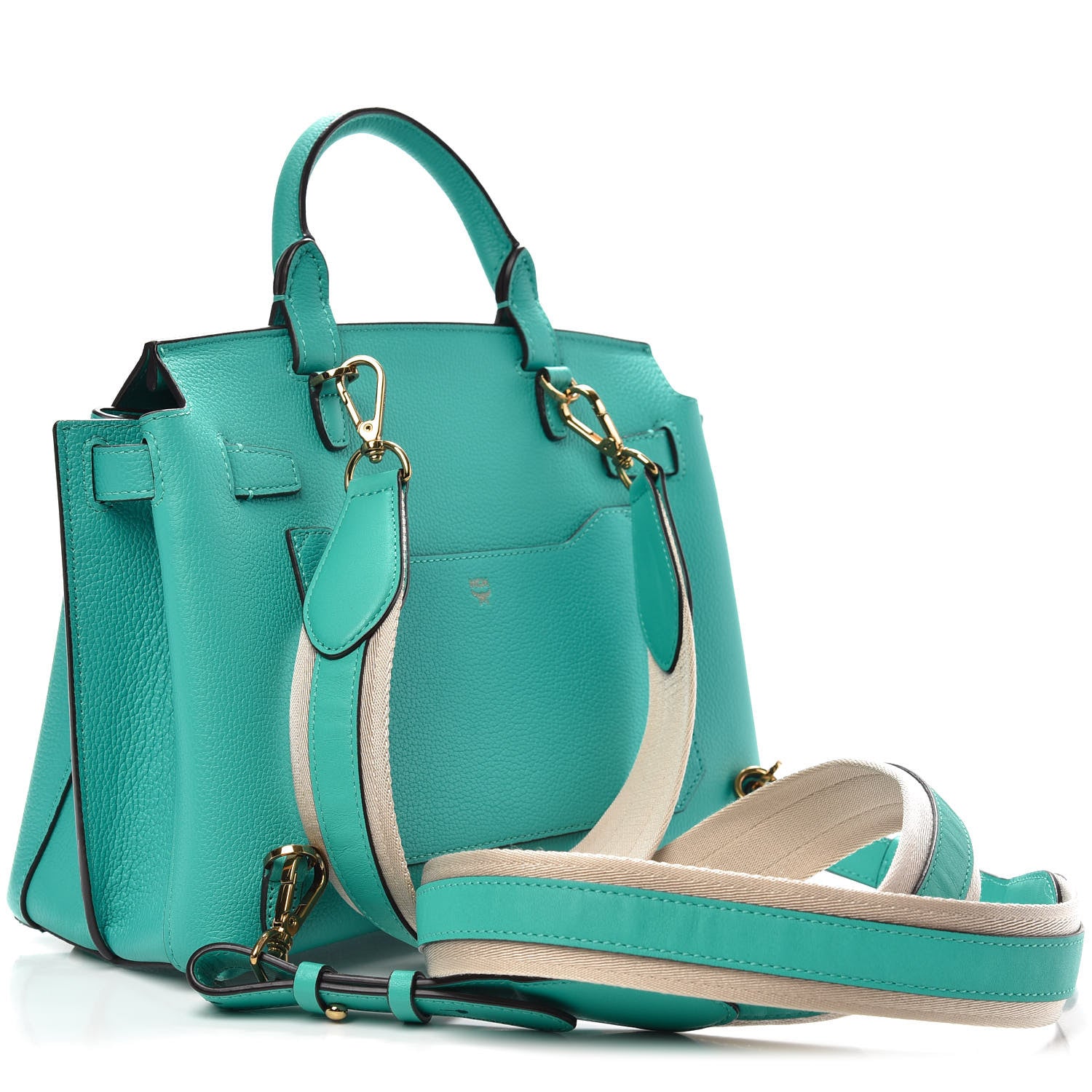 MCM Grained Calfskin Medium Milla Convertible Backpack Oasis Green 2 of 8