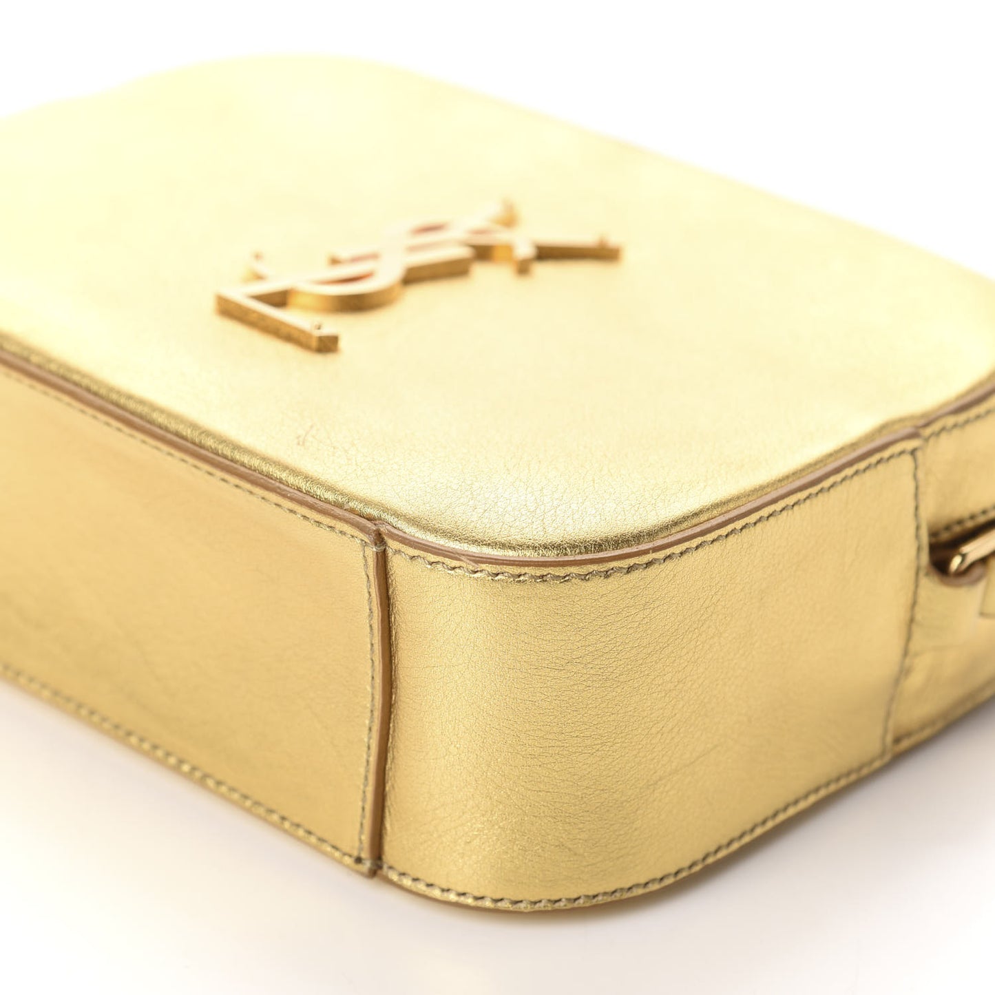 Metallic Calfskin Small Classic Monogram Camera Bag Gold