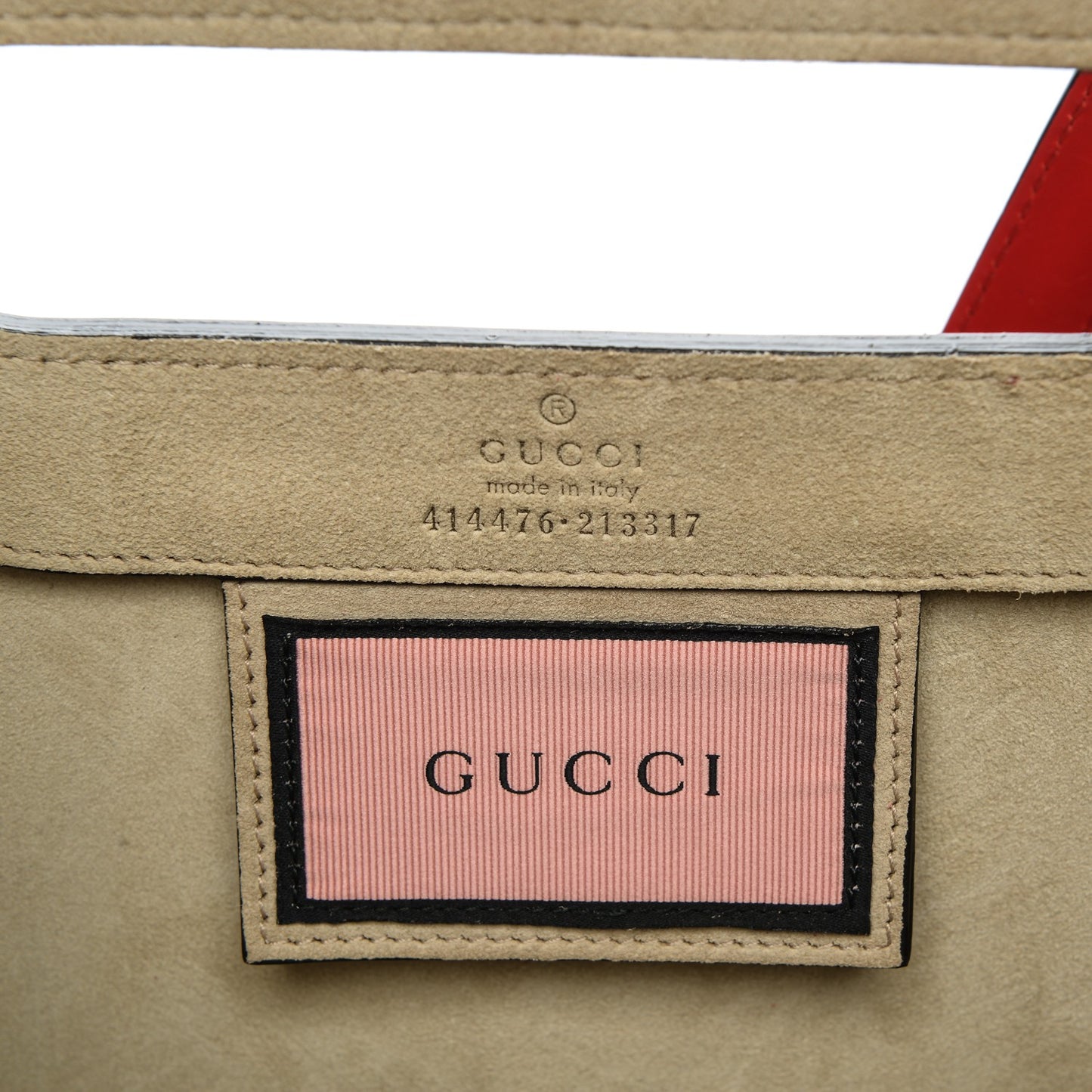 Calfskin GucciGhost Real Medium XL Tote Hibiscus Red