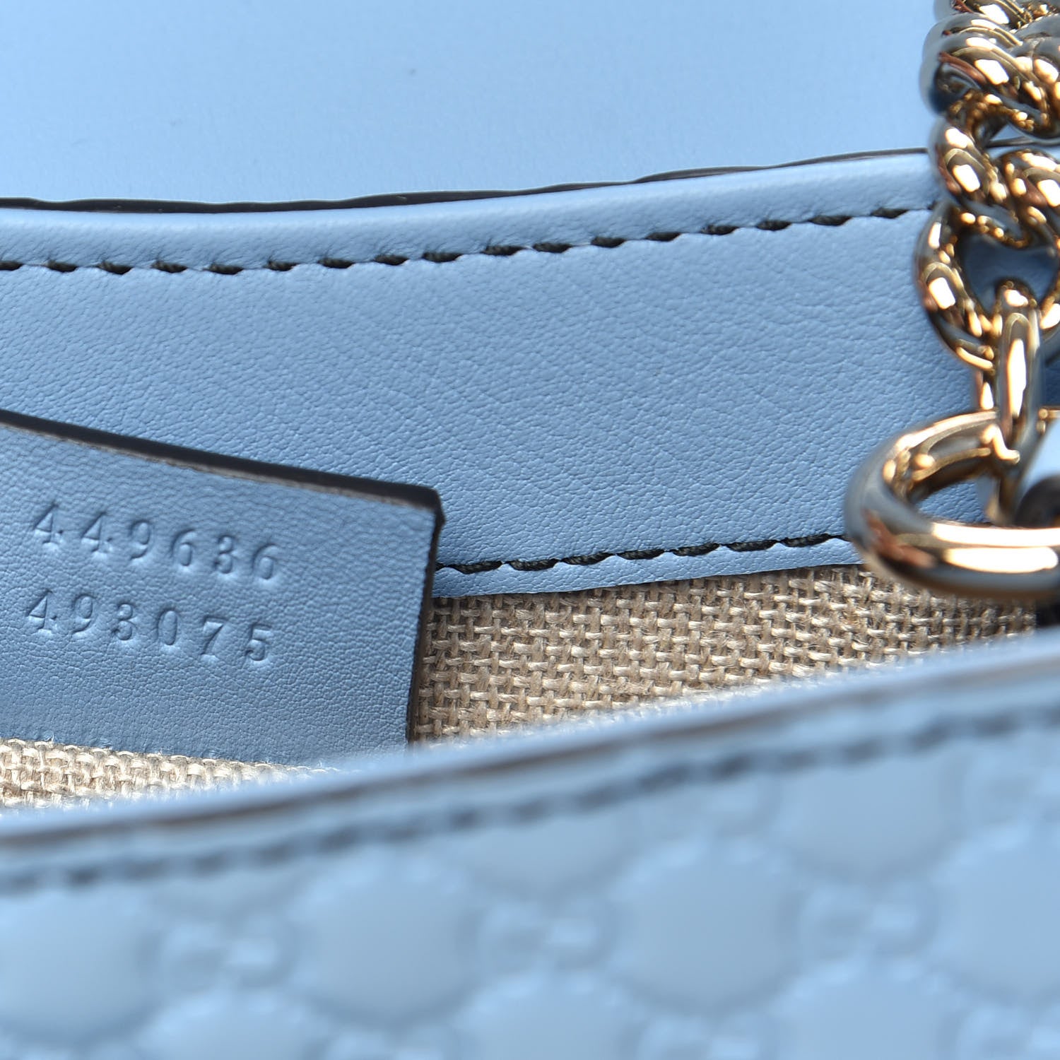 Gucci Soft Microguccissima Mini Emily Chain Shoulder Bag Mineral Blue 7 of 10