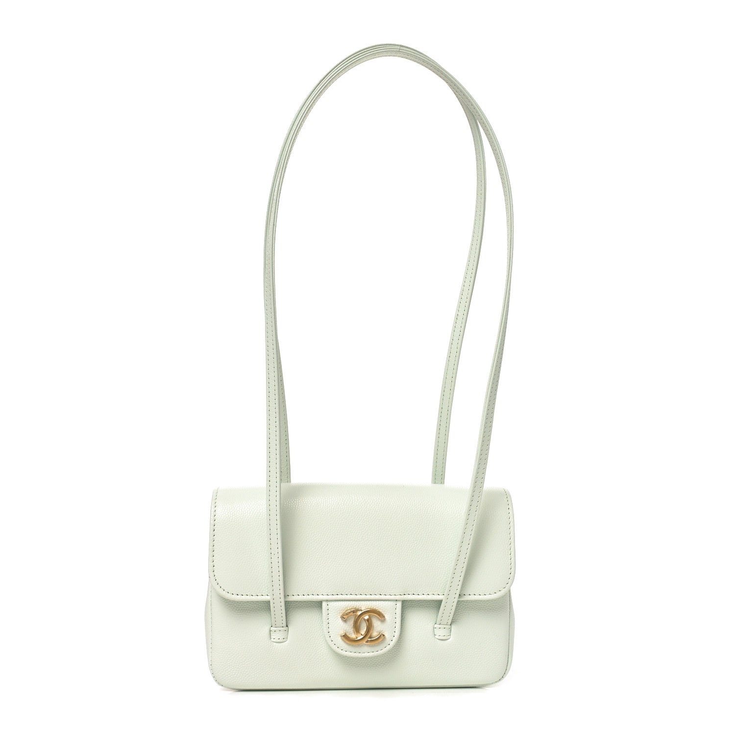Chanel Shiny Caviar Mini Preppy Coco Shoulder Bag Light Blue 1 of 10