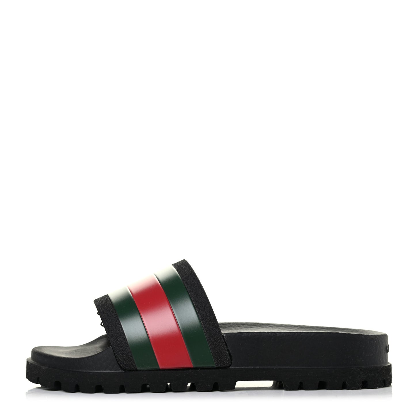 Rubber Web Mens Lug Sole Slide Sandals 7 Black Green Red