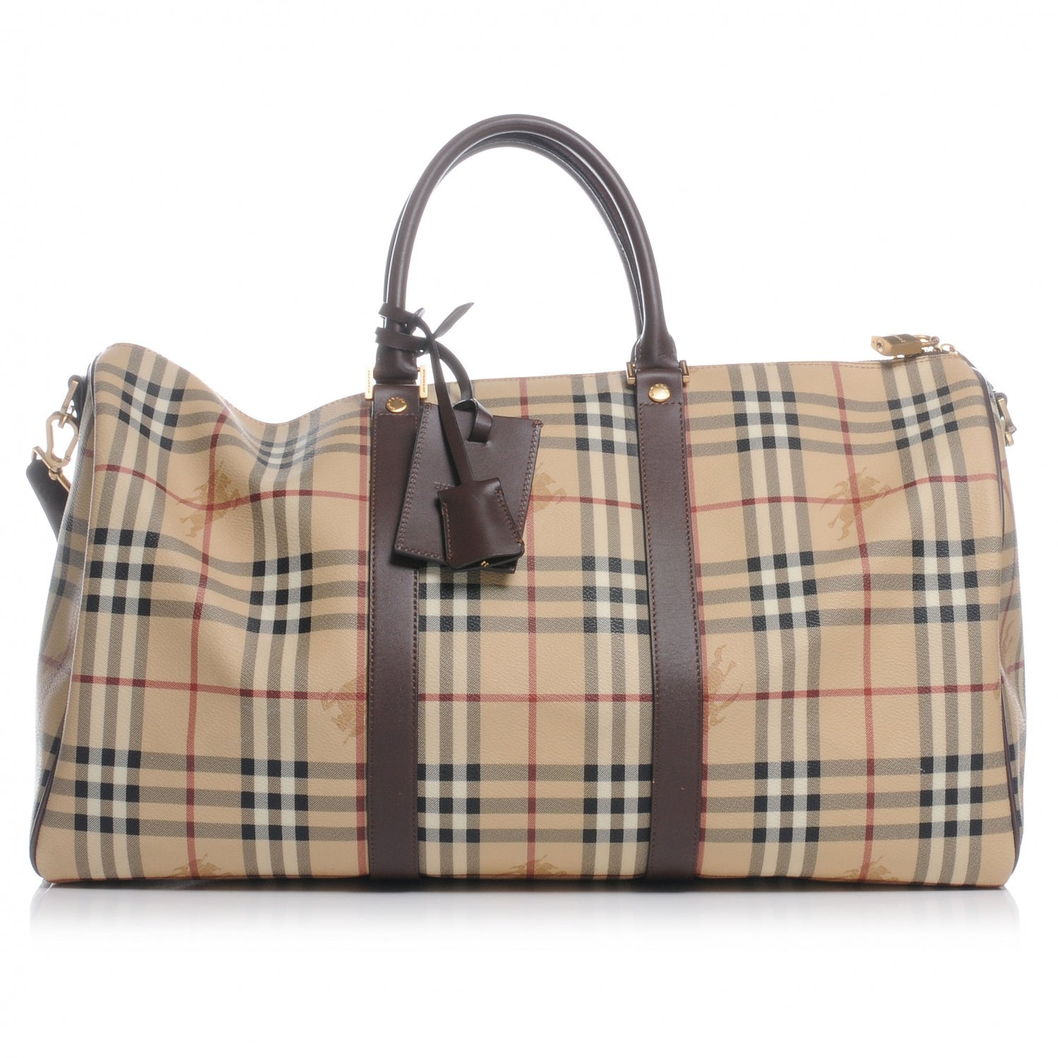 Burberry Haymarket Check Duffle Bag Brown 1 of 7