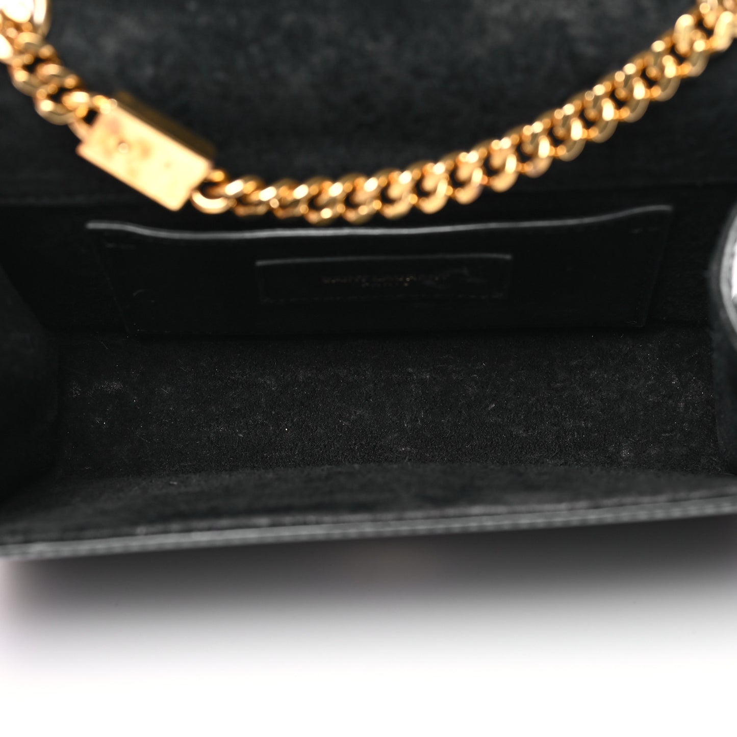 Patent Small Classic Monogram Kate Tassel Satchel Black