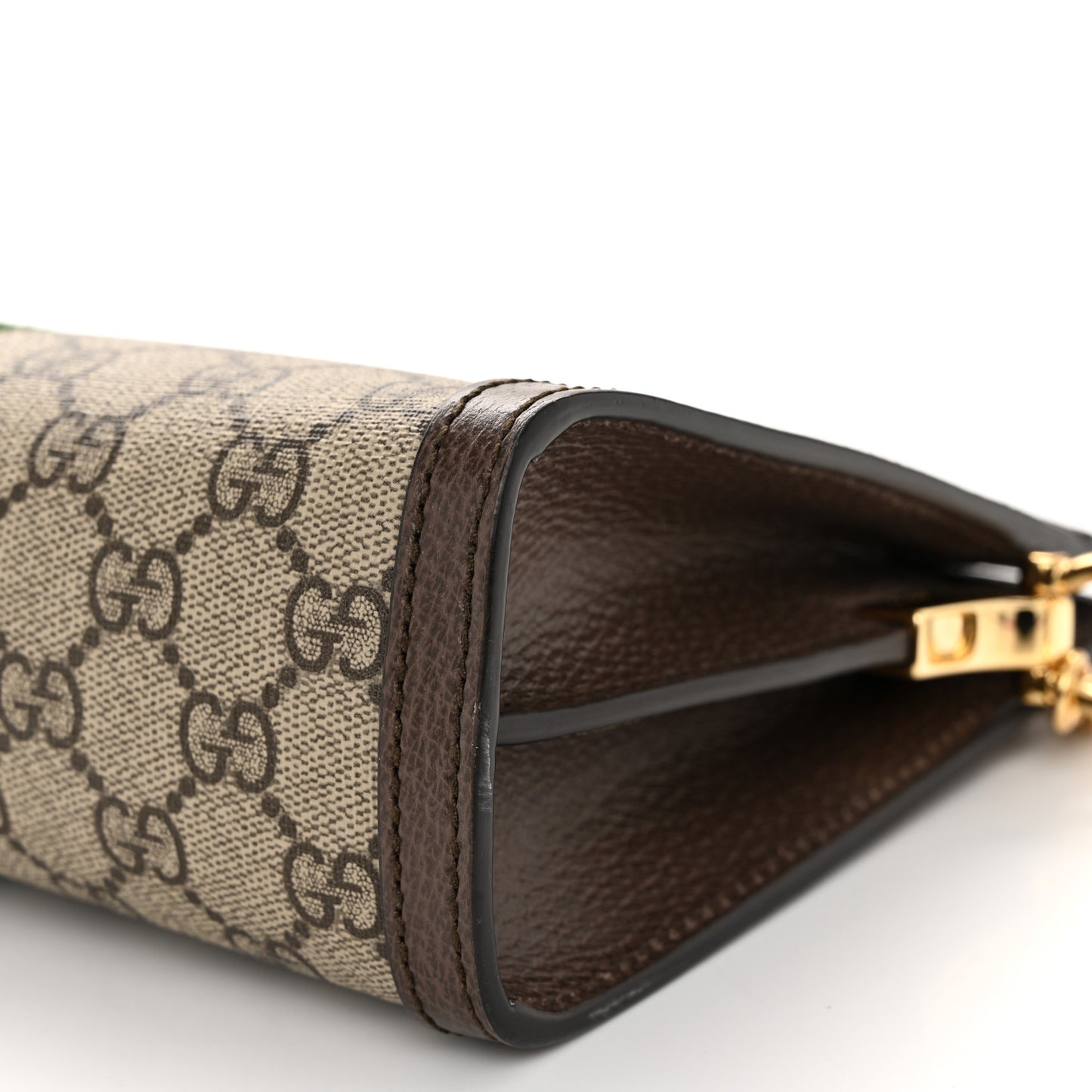 GG Supreme Monogram Web Small Ophidia Chain Shoulder Bag Brown