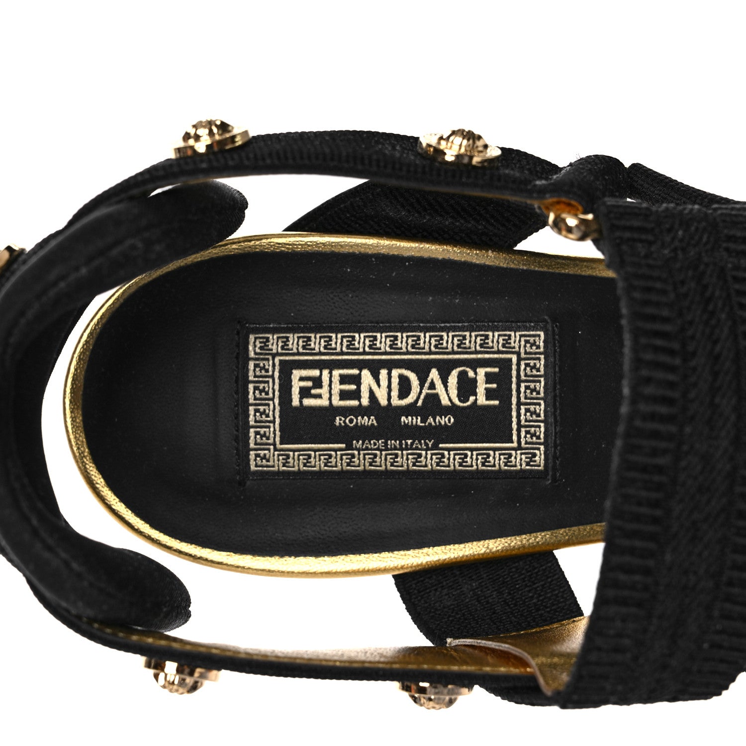 Fendi X VERSACE Technical Mesh FF Colibri 85mm Slingback Pumps 39 Tobacco Black 8 of 10