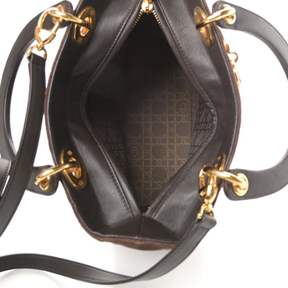 Christian Dior Suede Cannage Medium Lady Dior Brown 5 of 16