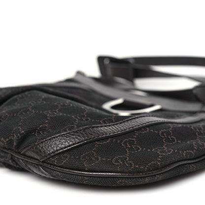 Gucci Denim Monogram Small D Silver Ring Messenger Brown 10 of 10