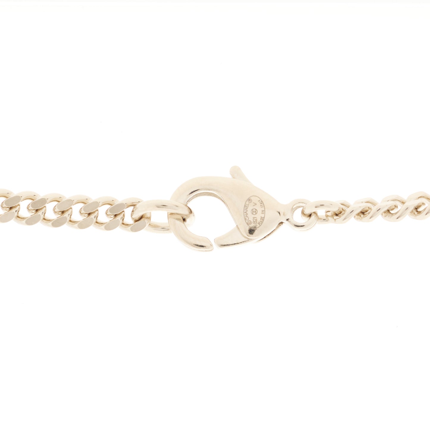 Crystal Dog Tag Charm Necklace Gold