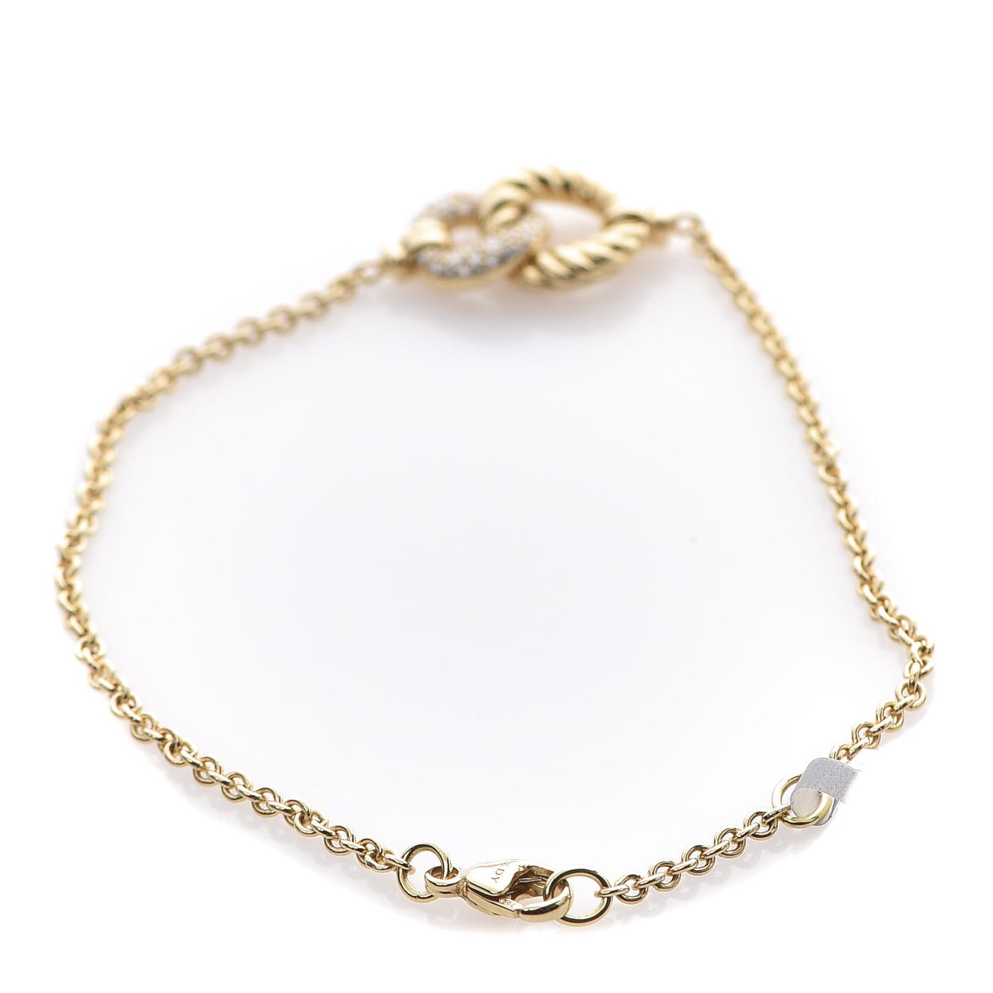 18K Yellow Gold Diamond Belmont Single Station Bracelet