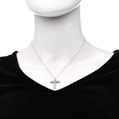 Tiffany Platinum Diamond Large Cross Pendant Necklace 2 of 4