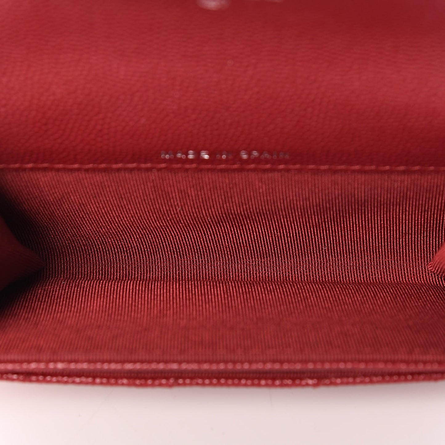 Caviar Quilted Flap Card Holder Wallet Red