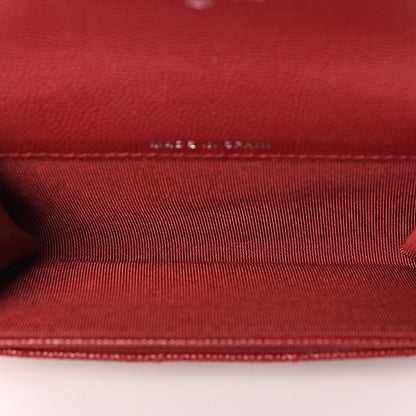 Chanel Caviar Quilted Flap Card Holder Wallet Red 5 of 9