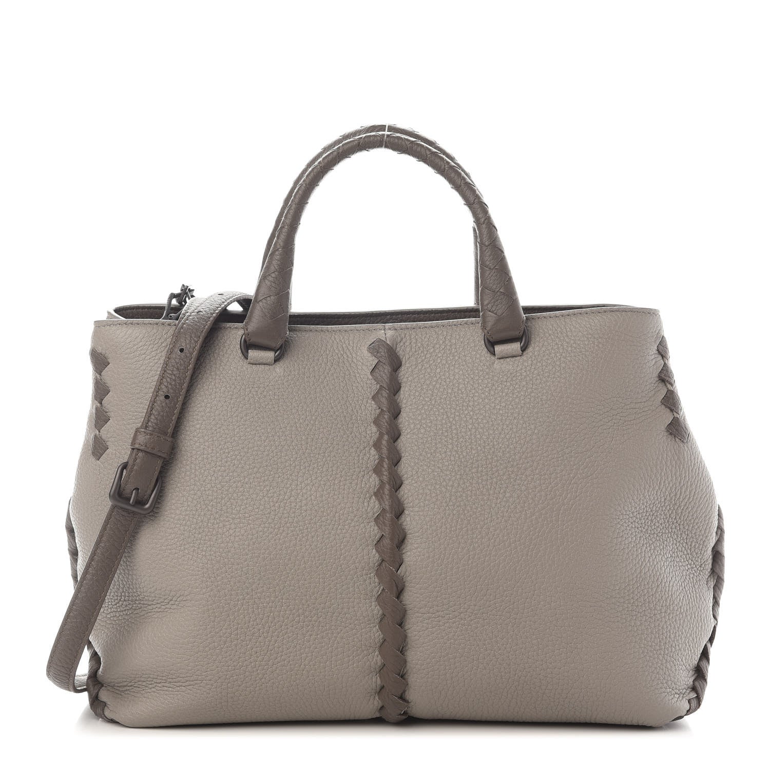 Bottega Veneta Cervo Deerskin Braided Tote Dark Cement New Steel 1 of 9