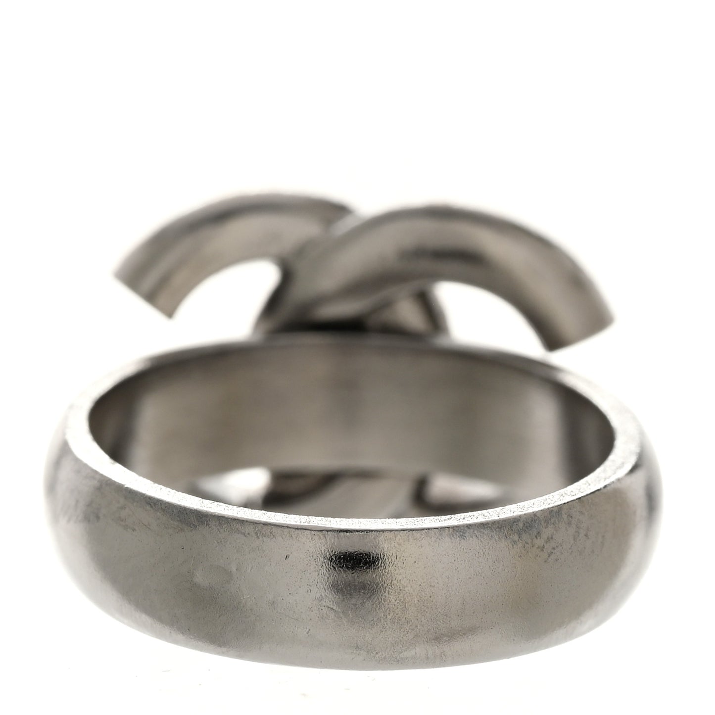 Crystal Pearl CC Ring 7 Silver