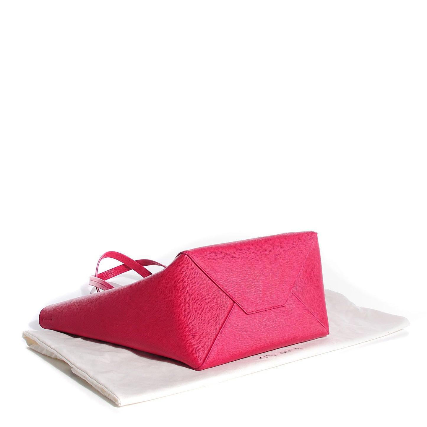 Grained Calfskin Small Horizontal Cabas Phantom Fuchsia