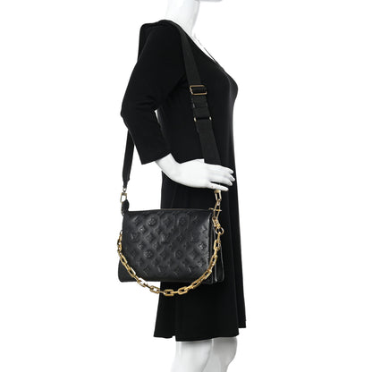 Louis Vuitton Lambskin Embossed Monogram Coussin PM Black 2 of 13