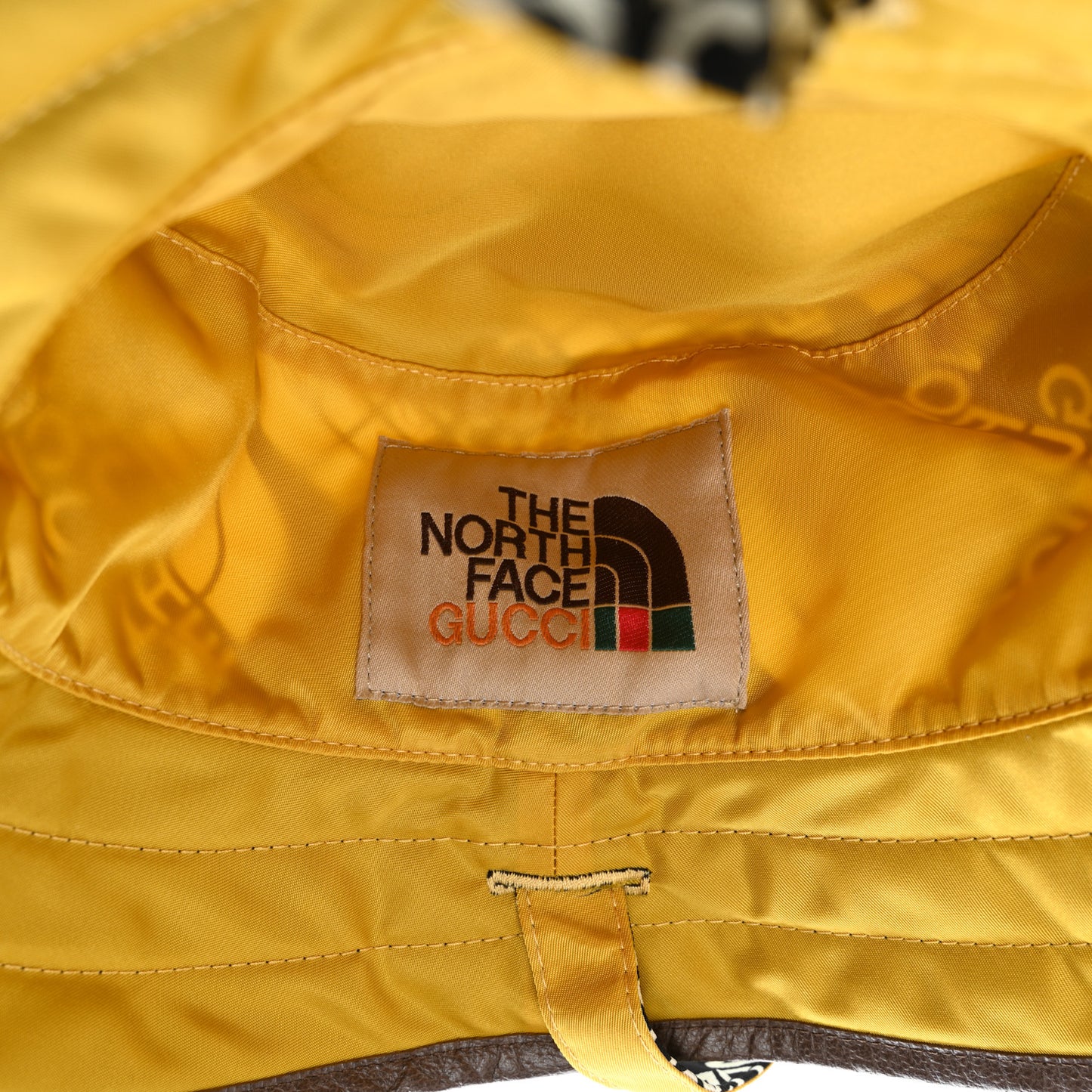 X THE NORTH FACE Nylon Reversible Self-Tie Bucket Hat XXS Black Yellow