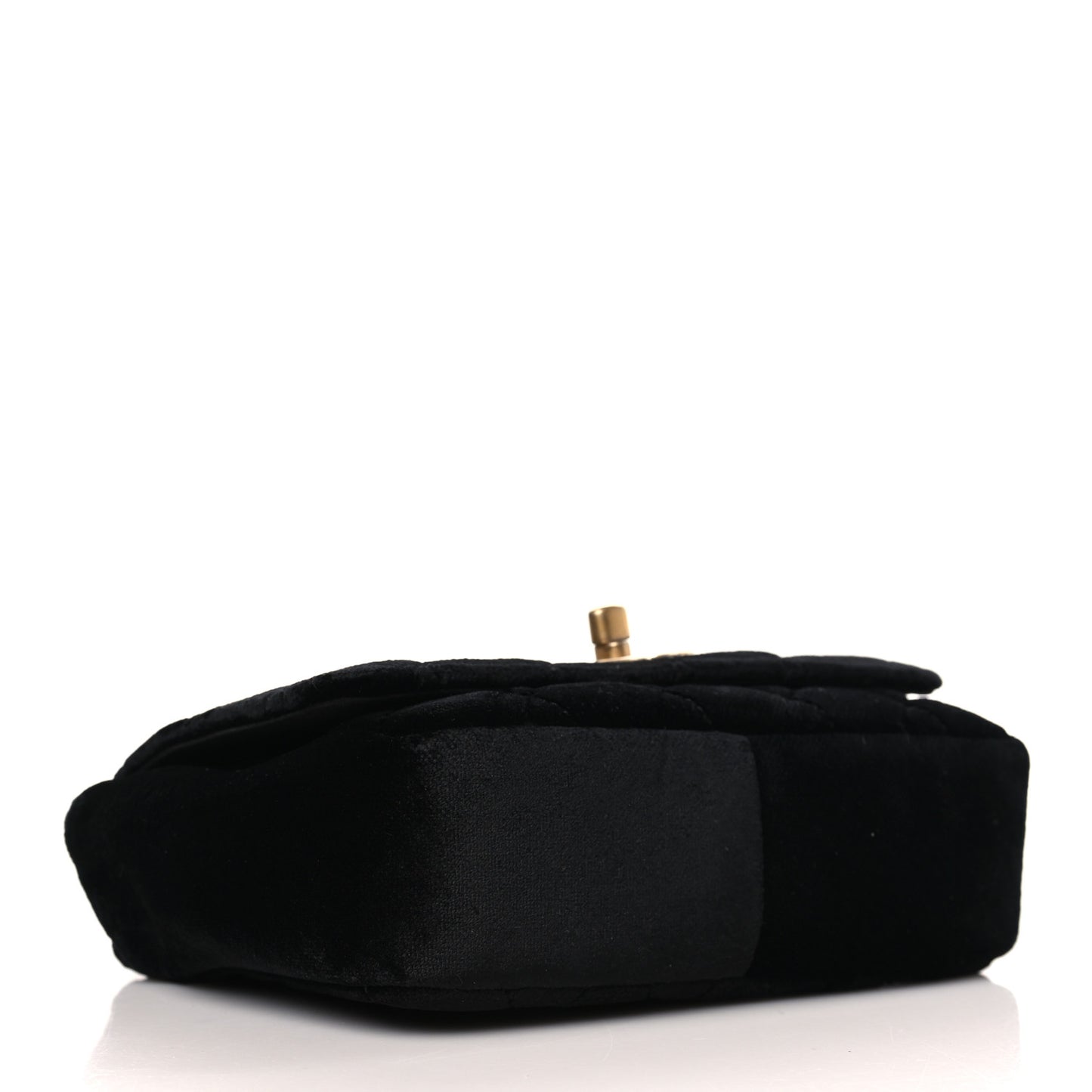 Velvet Quilted Small Camellia Flap Black