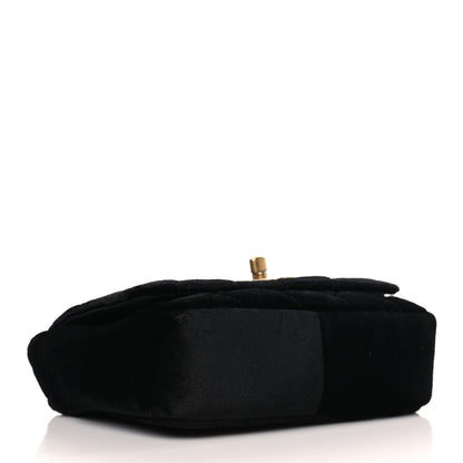 Chanel Velvet Quilted Small Camellia Flap Black 4 of 10