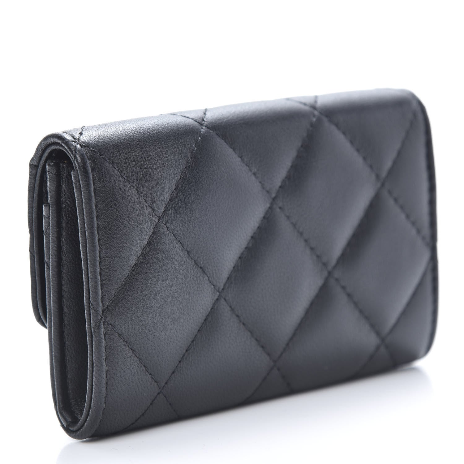 Chanel Lambskin Quilted Flap Card Holder Black 3 of 11