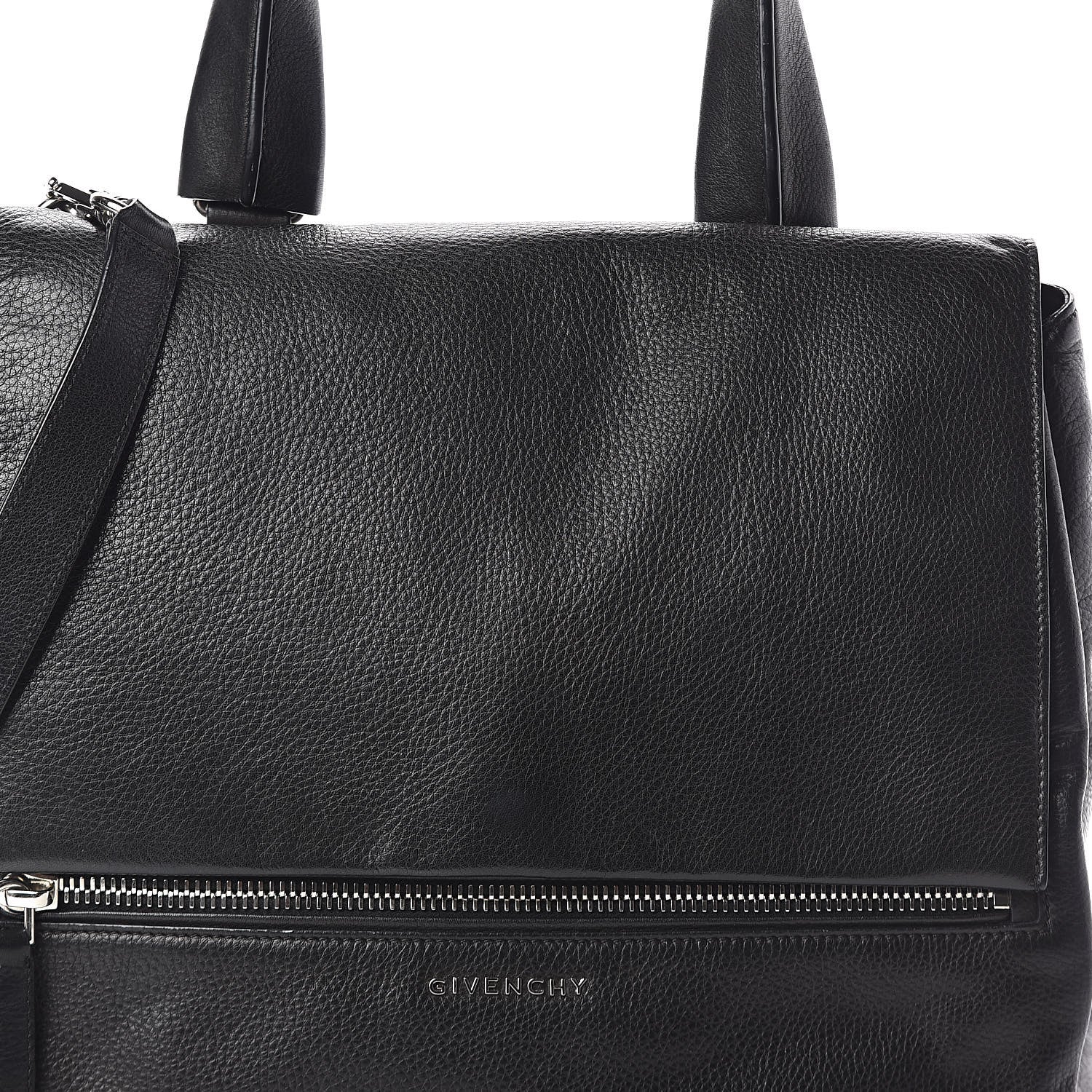 Givenchy Waxy Grained Calfskin Medium Pandora Pure Flap Bag Black 8 of 10