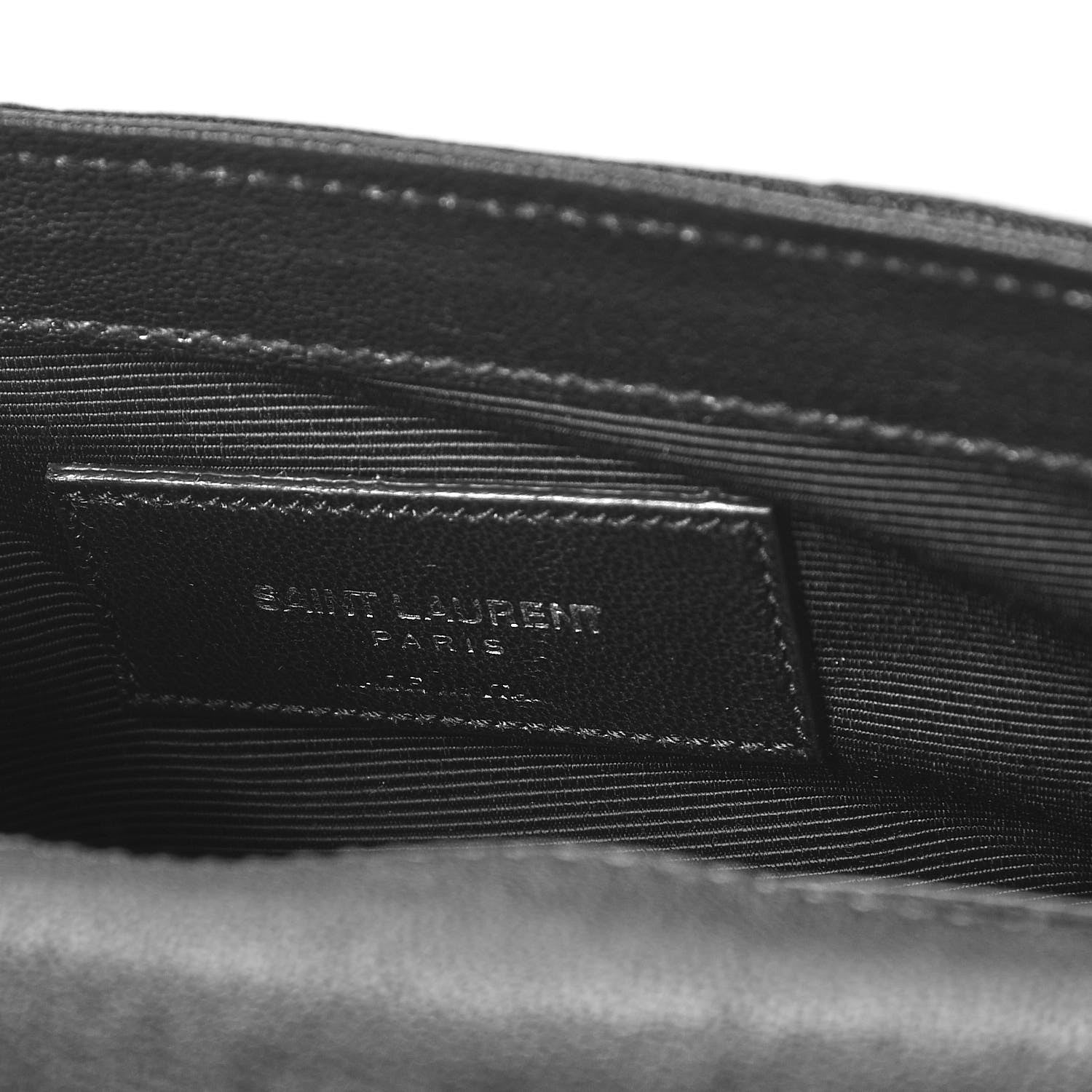 Saint Laurent Sheepskin Matelasse Chevron Monogram Classic Baby Chain Bag Black 7 of 8