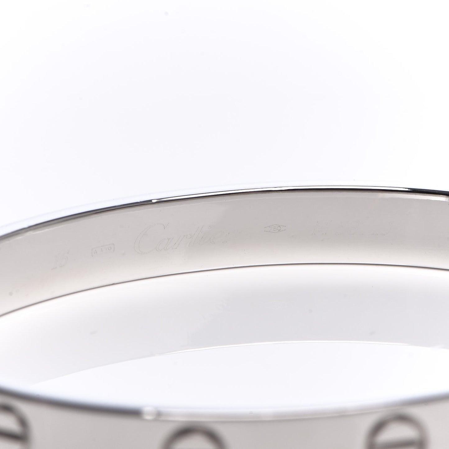 18K White Gold LOVE Bracelet 16