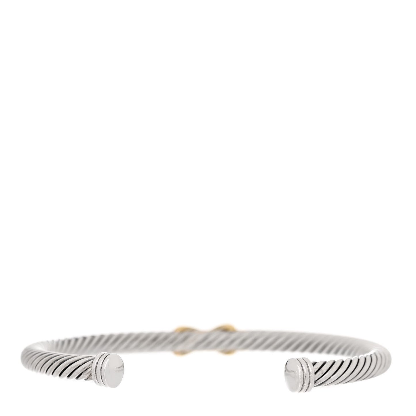 Sterling Silver 18K Yellow Gold 4mm X Station Cable Bracelet
