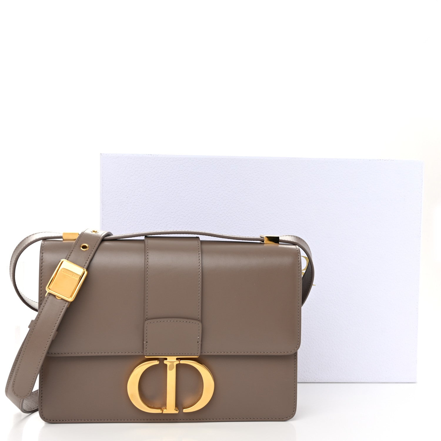 Christian Dior Box Calfskin 30 Montaigne Flap Bag Raw Beige 12 of 12