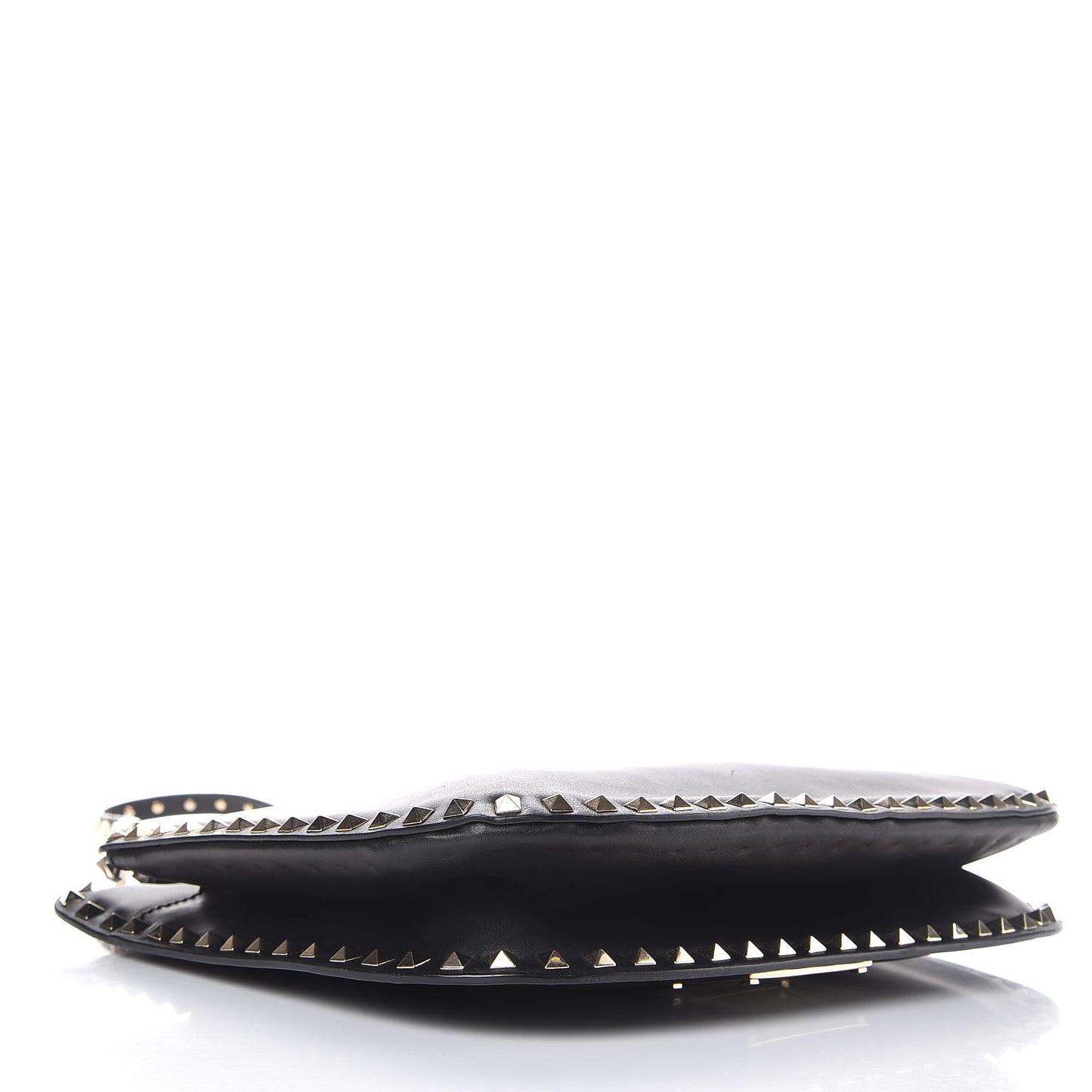 Vitello Rockstud Shoulder Satchel Black
