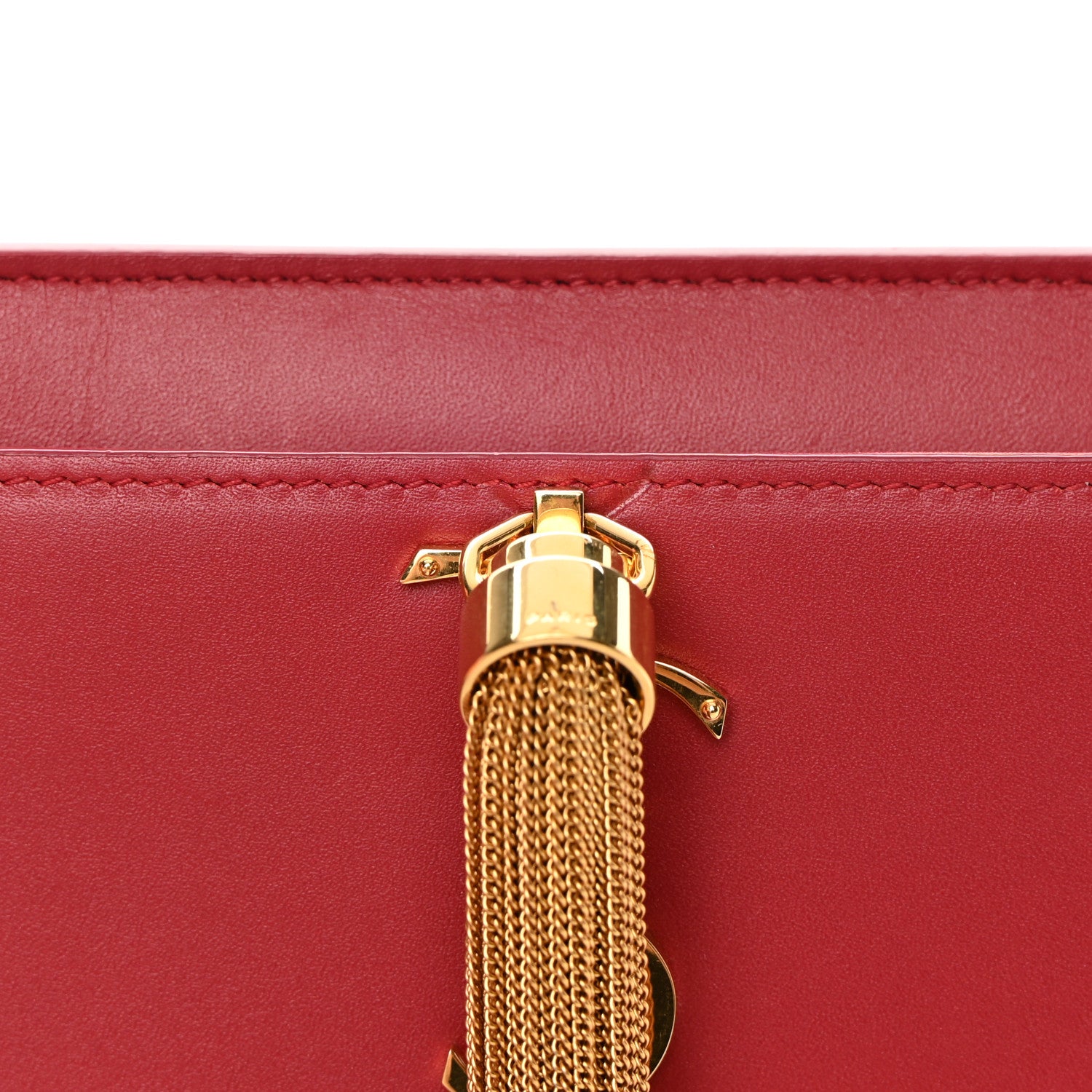 Saint Laurent Smooth Calfskin Classic Monogram Kate Tassel Chain Wallet New Lipstick 13 of 20