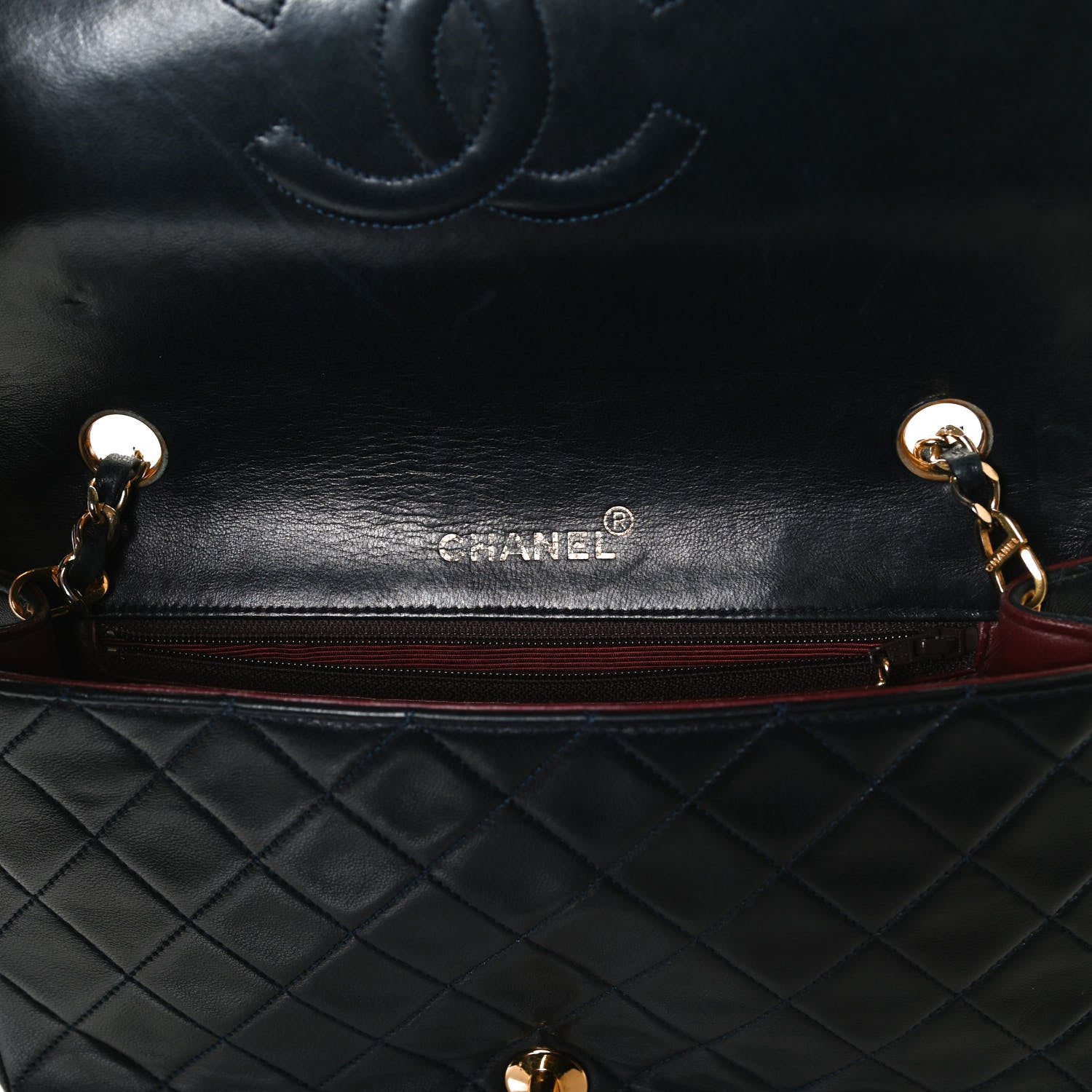 Chanel Aged Calfskin Quilted Medium Pondichery Flap Black 11 of 29