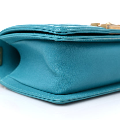 Chanel Caviar Quilted Small Boy Flap Turquoise 8 of 11