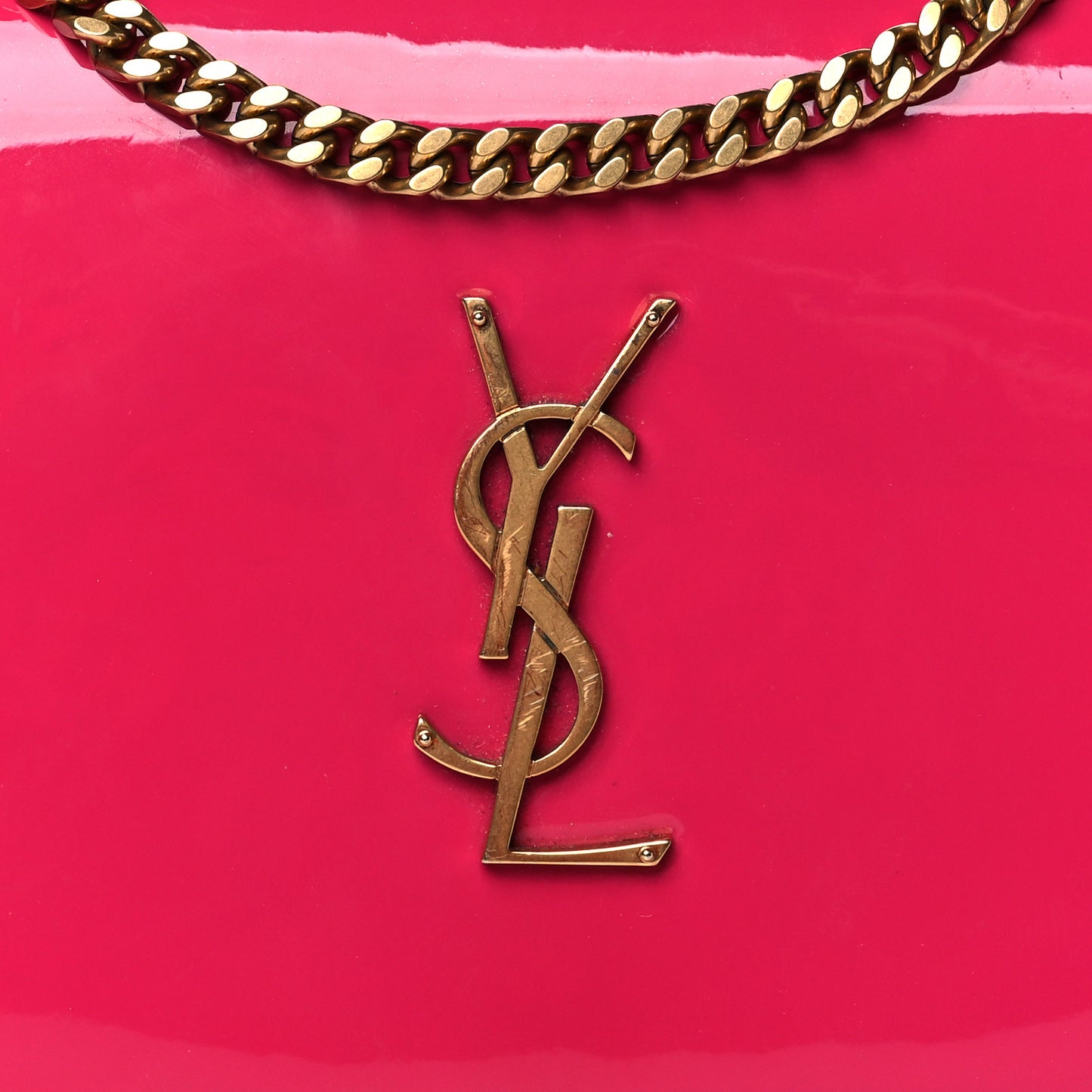 Patent Calfskin Monogram Kate Wallet On Chain Fresh Fuxia