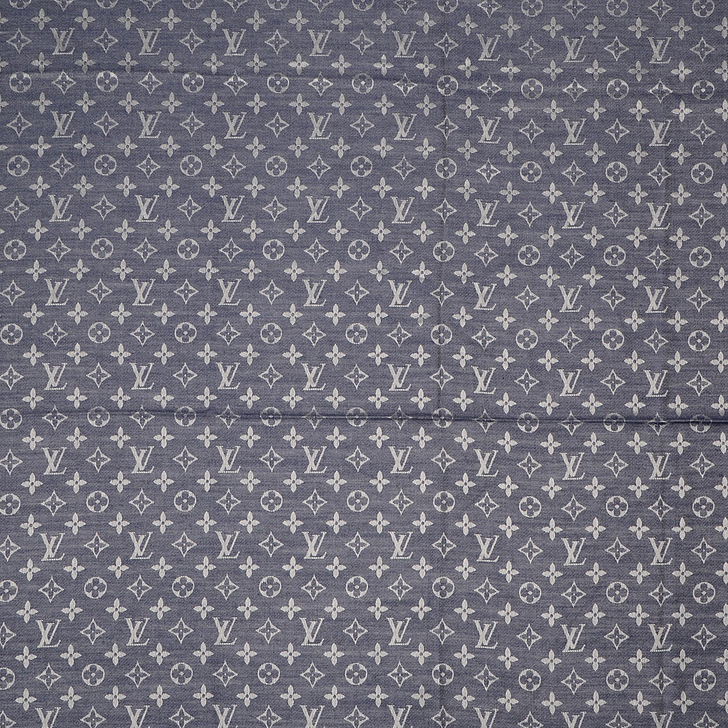 Louis Vuitton Wool Silk Monogram Denim Shawl Blue 1 of 5