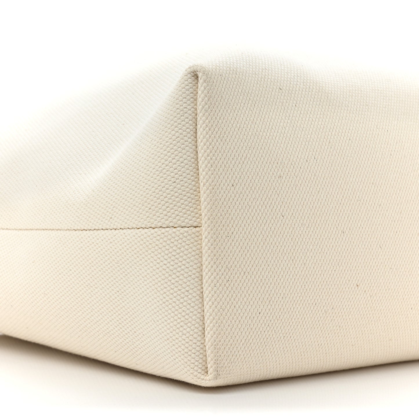 Canvas Calfskin Logo Print Horizontal Cabas Natural Tan
