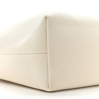 Celine Canvas Calfskin Logo Print Horizontal Cabas Natural Tan 8 of 13
