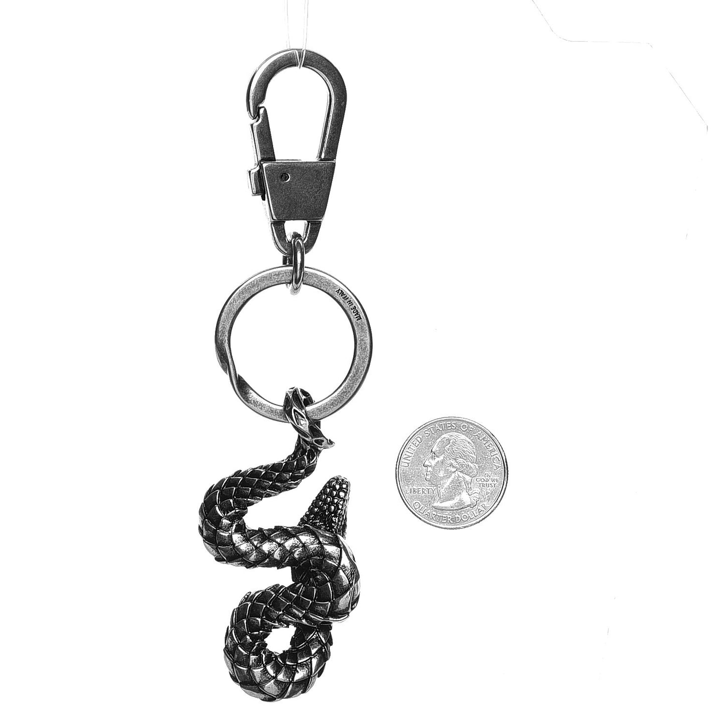 Metal Snake Key Chain Palladium