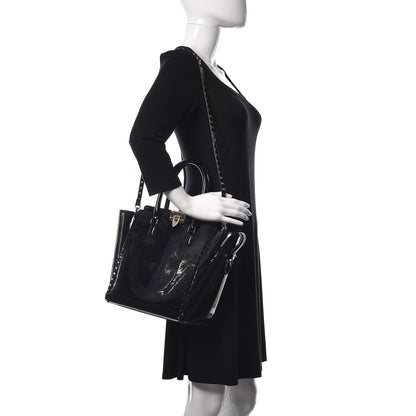 Valentino Garavani Patent Rockstud Double Handle Tote Black 2 of 12