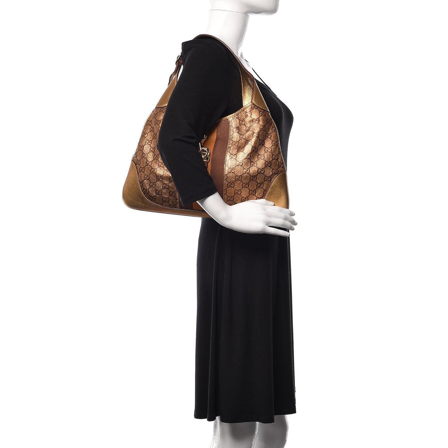 Metallic Guccissima Jackie O Bouvier Web Hobo