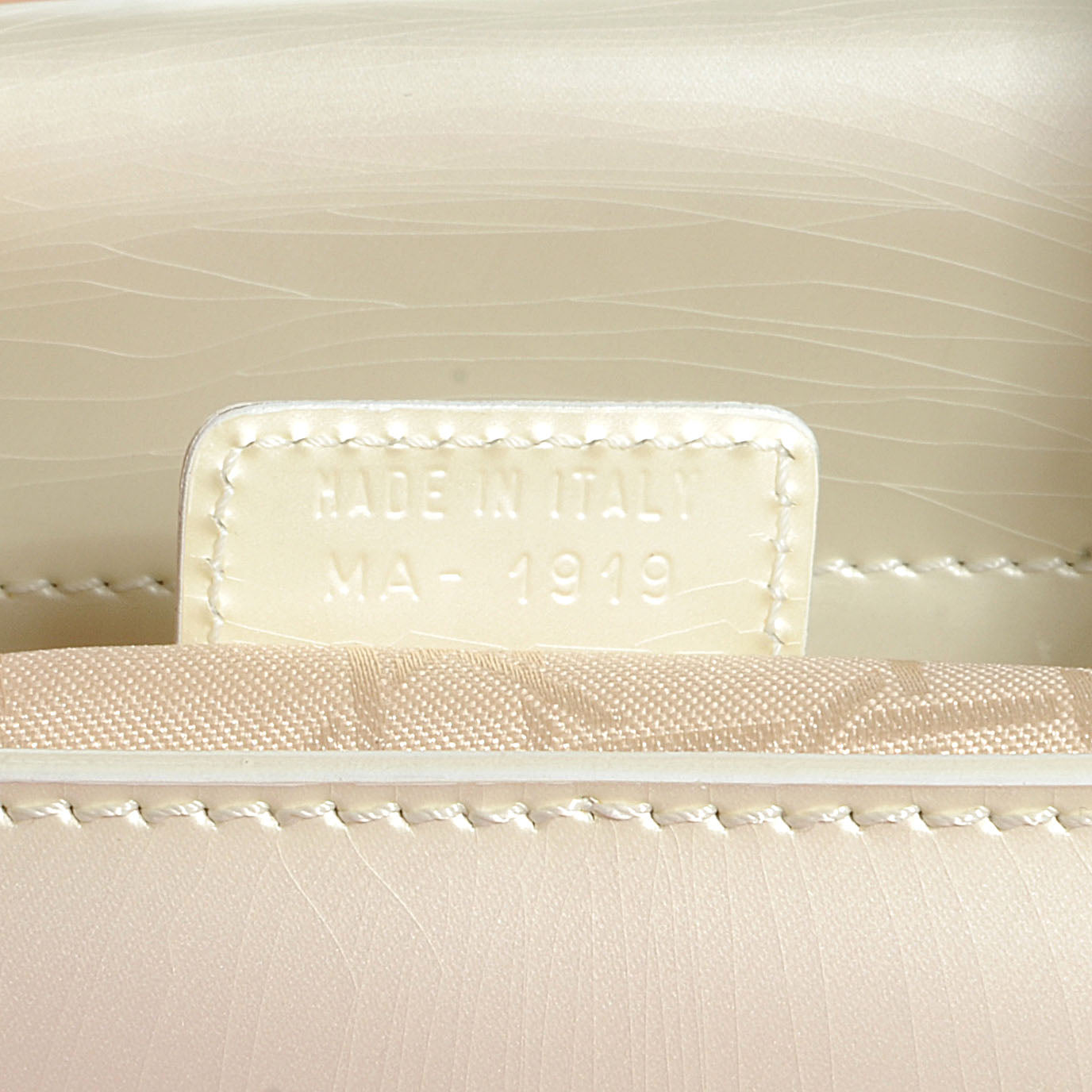 Leather Chrome Beaded Malice Tote White