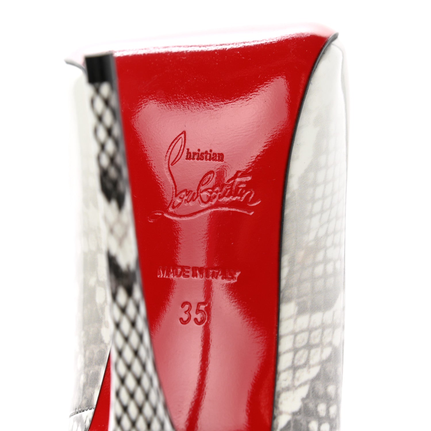 Christian Louboutin Patent Degrade Snakeskin Printed So Kate 120 Pumps 35 White Roccia 6 of 7