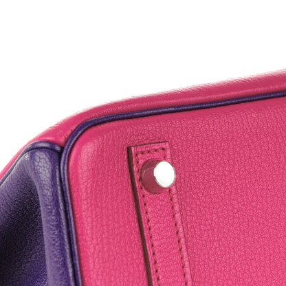Hermes Chevre Bi-Color Horseshoe Birkin 30 Rose Shocking Iris 12 of 27