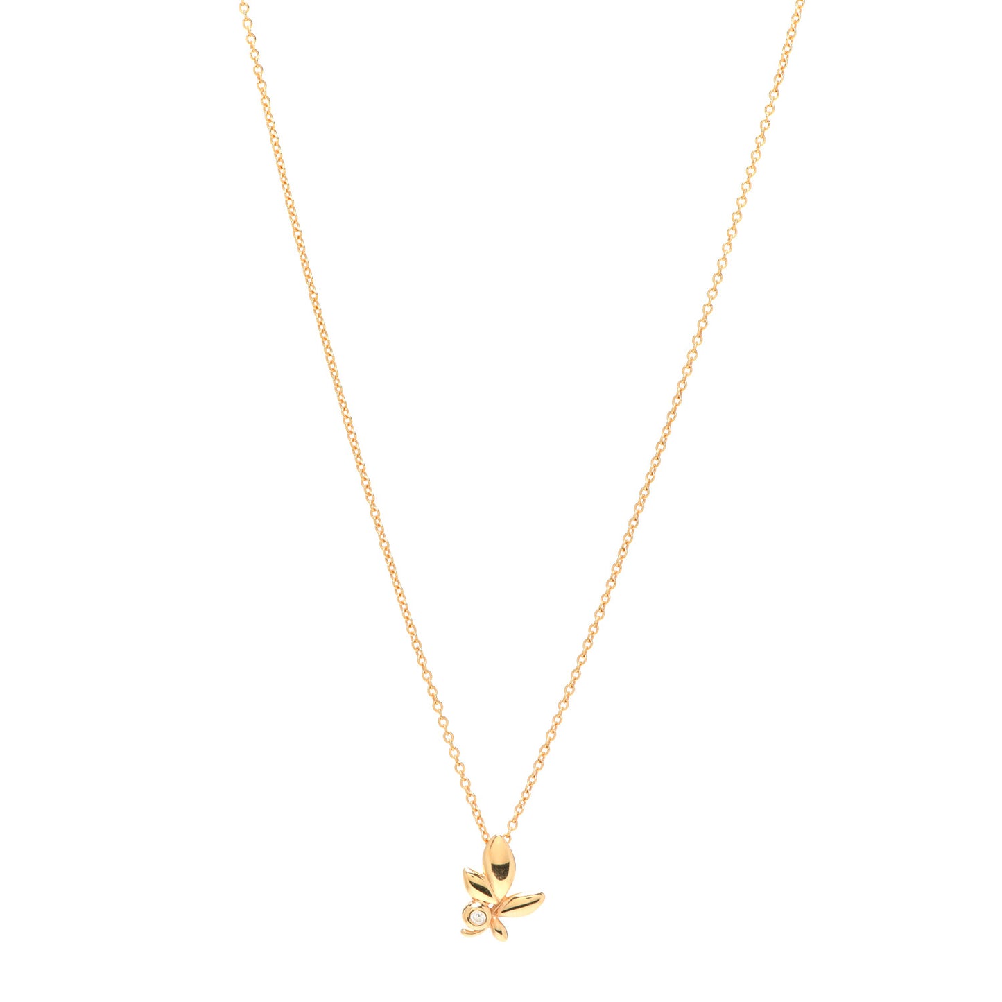 18K Rose Gold Diamond Paloma Picasso Olive Leaf Pendant Necklace