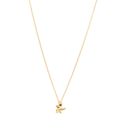 Tiffany 18K Rose Gold Diamond Paloma Picasso Olive Leaf Pendant Necklace 1 of 6