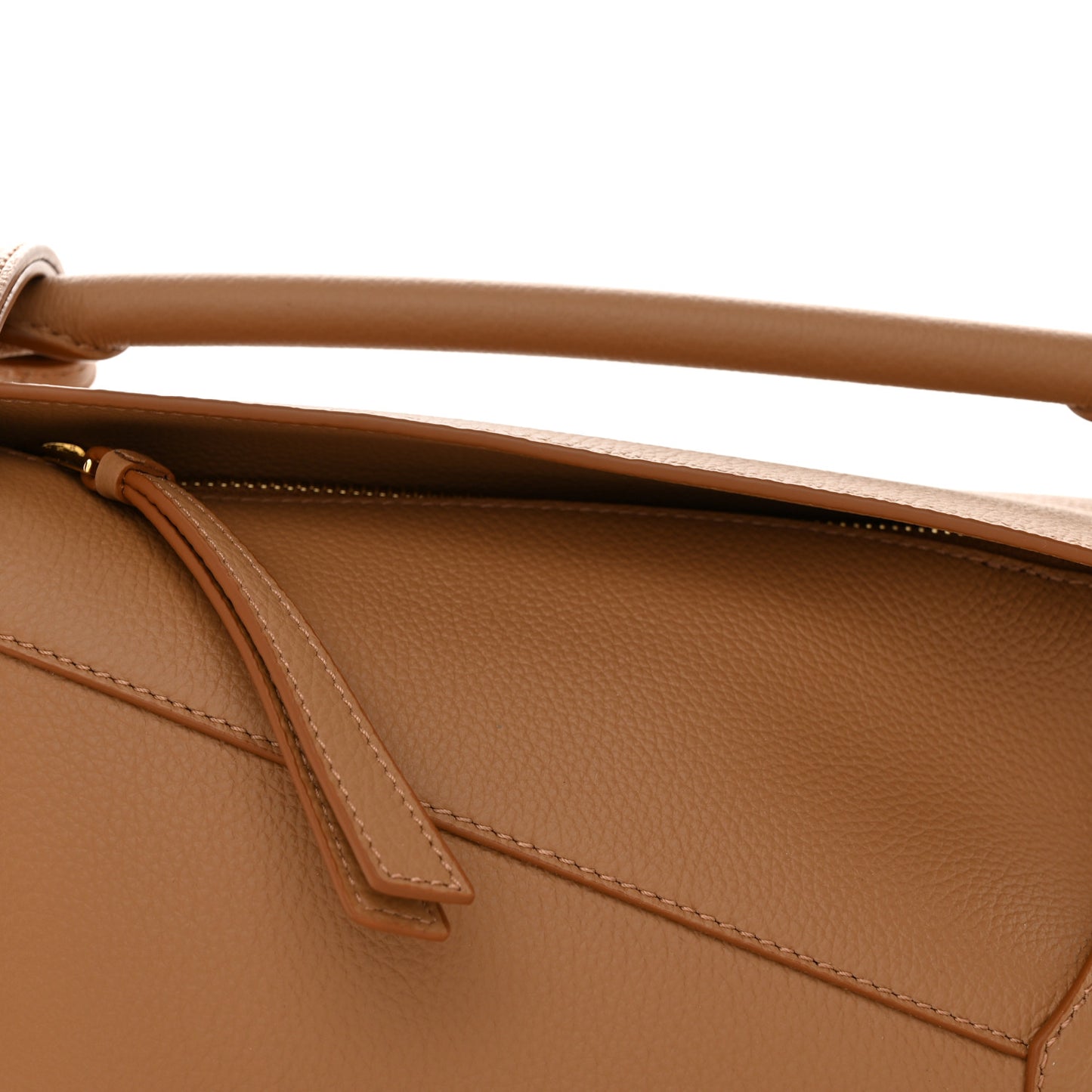 Grained Calfskin Small Puzzle Edge Bag Toffee