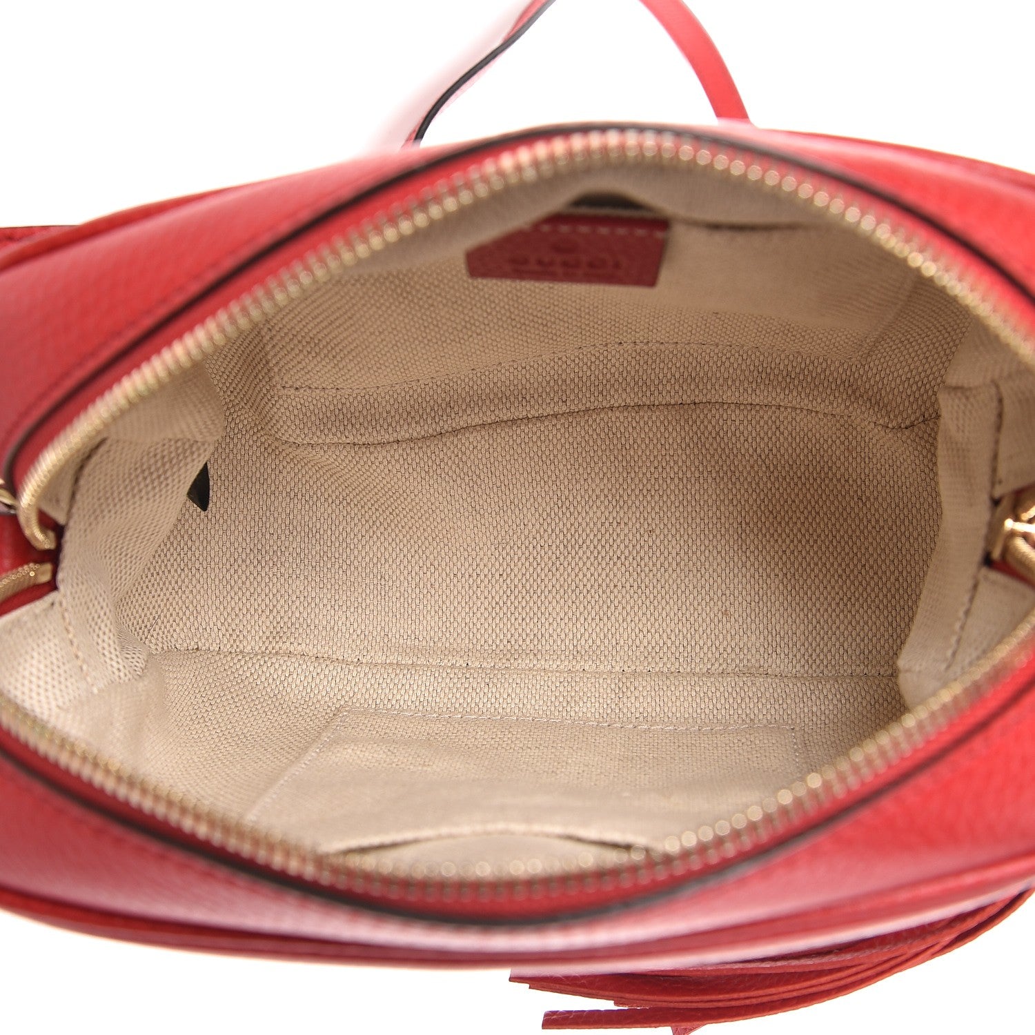 Gucci Pebbled Calfskin Small Soho Disco Bag Tabasco Red 5 of 7