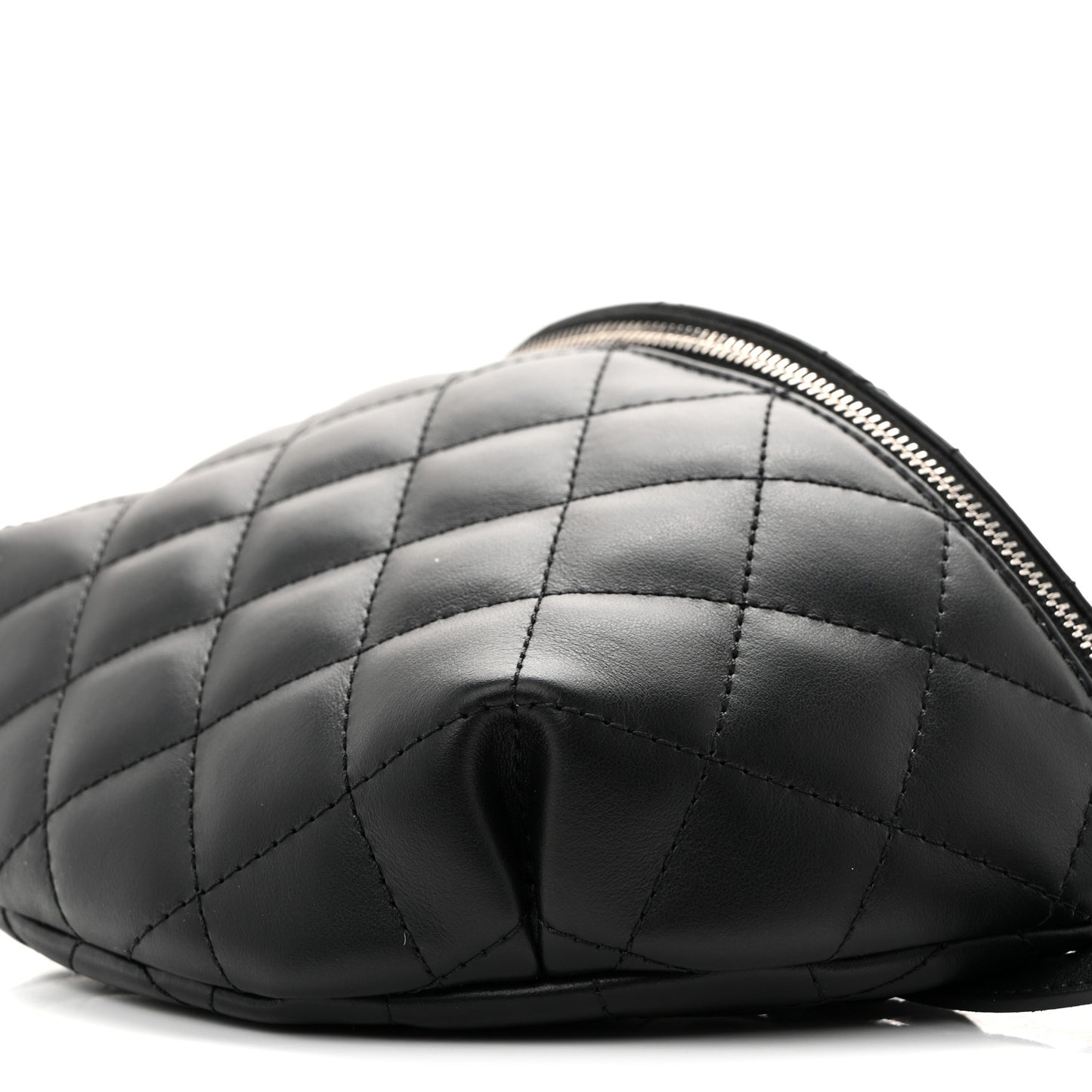 Calfskin Quilted Waist Belt Bag Black