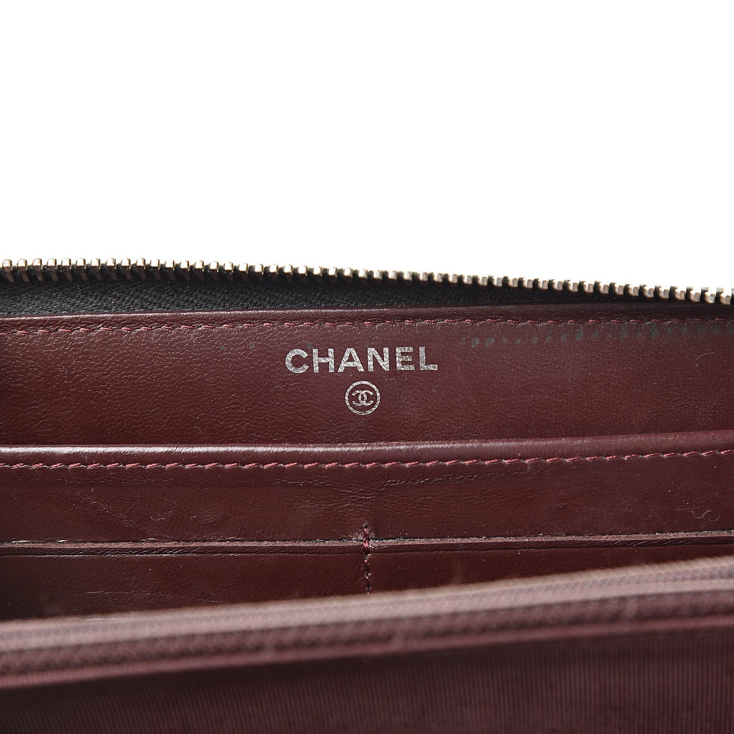 Lambskin Quilted Large Gusset Zip Around Wallet Black